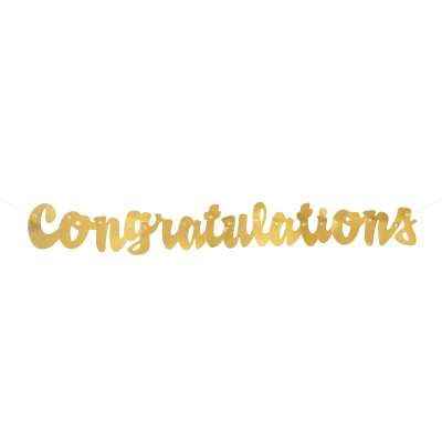 Banner - Congratulations - Script - Gold